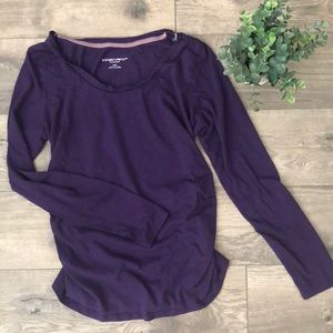 Maternity - PURPLE LONG SLEEVE TEE M
